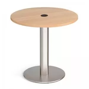 Monza circular dining table 800mm in beech with central circular