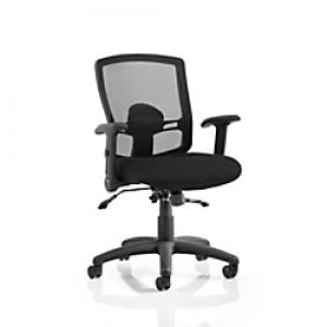 Task Office Chair Portland II Black Mesh with Height Adjustable and Folding Arms