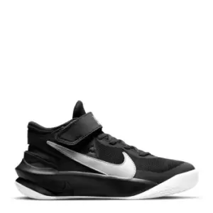 Nike Team Hustle D 10 Flyease (Gs), Black/Metallic Silver-Volt-White, Unisex, Shoes grade school, DD7303-004