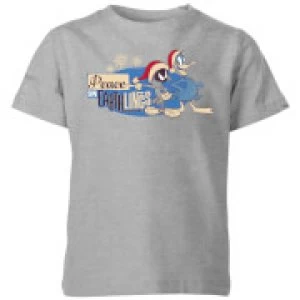 Looney Tunes Peace Among Earthlings Kids Christmas T-Shirt - Grey - 5-6 Years