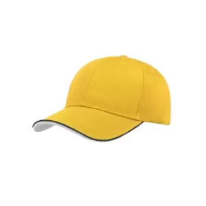 Atlantis Zoom Piping Sandwich Sports 6 Panel Contrast Baseball Cap (One Size) (Yellow)