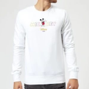 Disney Mickey Mouse Disney Wording Sweatshirt - White - L