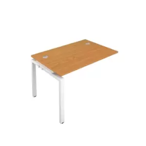 Telescopic Sliding 1 Person Nova Oak Bench Extension with Cable Port - 1200 X 800 - White Frame