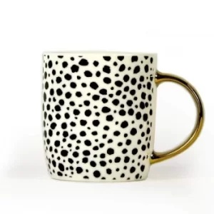 Animal Luxe Barrel Mug with Cheetah Print Black