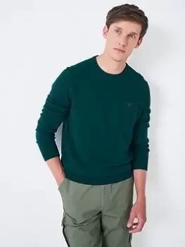 Crew Clothing Crew Clothing Organic Cotton Crew - Dark Green, Dark Green, Size XL, Men