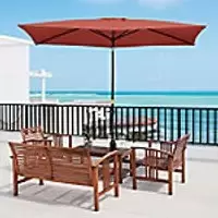 OutSunny Patio Umbrella Steel, Aluminum, Polyester Wine Red