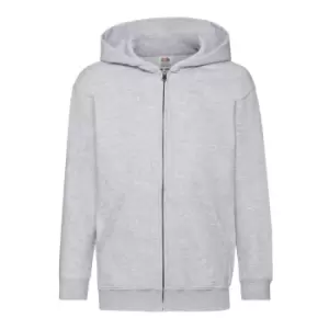 Fruit Of The Loom Childrens/Kids Unisex Hooded Sweatshirt Jacket (9-11) (Heather Grey)