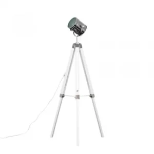 Starboard White and Chrome Tripod Floor Lamp