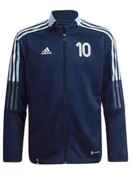 Boys, Adidas Messi 10 Junior Track Top, Navy, Size 13-14 Years