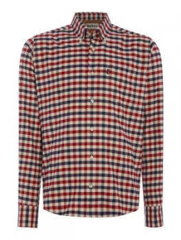 Mens Barbour Moss long sleeve shirt Red