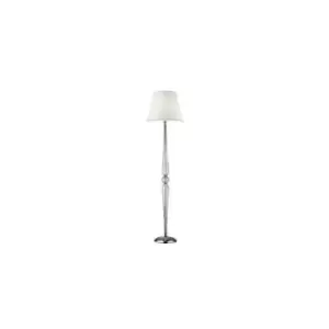 Ideal Lux Dorothy - 1 Light Floor Lamp Chrome, White, Clear and Glass with Shade, E27