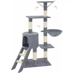 Tectake - Cat tree scratching post Dominik - cat scratching post, cat tower, scratching post - grey