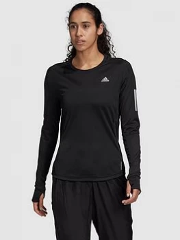 adidas Own The Run Long Sleeve T-Shirt - Black, Size XL, Women