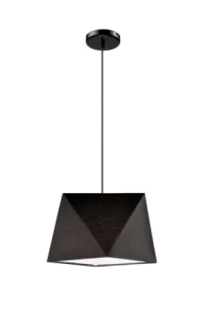 Carla Dome Pendant Ceiling Lights, Fabric Shade Black, 1x E27