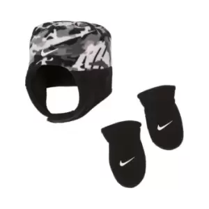 Nike Swoosh Trapper Hat And Mitten Set - Black