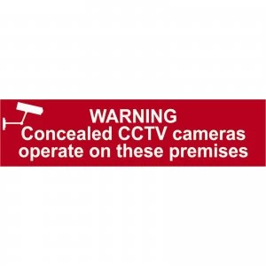 Scan Warning Concealed CCTV Cameras Operate On These Premises Sign 200mm 50mm Standard