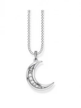 Thomas Sabo Sterling Silver Cubic Zirconia Moon Pendant Necklace, One Colour, Women