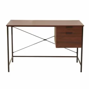 Interiors by PH Study Desk with Storage, Dark Oak