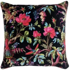 Paradise Velvet Cushion Black / 50 x 50cm / Polyester Filled