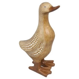 Decor Dot Duck Brown White Small Ornament