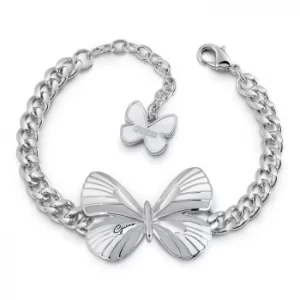 Guess Silver Plated Rhodium White Butterfly Bracelet