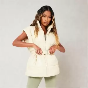 I Saw It First Oversized Belted Gilet - Brown