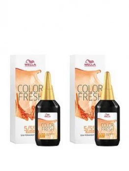 Wella Wella Professionals Color Fresh Semi-Permanent Colour Light Intense Mahogany Brown 75ml Duo Pack