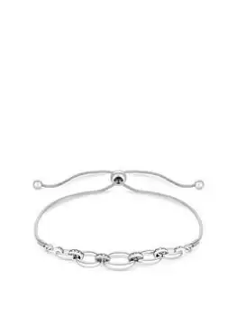 Jon Richard Silver Plated Polished Link Chain Bracelet, Silver, Women