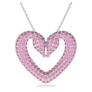 Una Pendant Heart Medium Pink Rhodium Plated Necklace 5631931