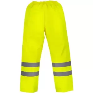 Yoko Mens Hi-Vis Waterproof Contractor Over Trousers (L) (Hi-Vis Yellow) - Hi-Vis Yellow