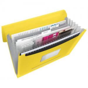 Esselte VIVIDA Expanding 6 Tab Project File A4 Translucent Yellow -