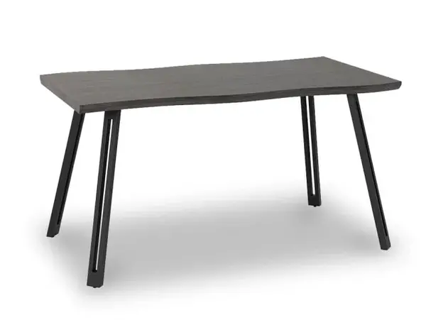 Seconique Quebec Wave 140cm Black Wood Grain Dining Table