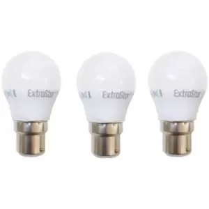 Extrastar UK - 7W LED G45 Golf Ball Bulb B22 Neutral Light 4200K (Pack of 3)