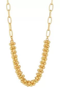 Gold Polished Orb Shaker Chain Necklace