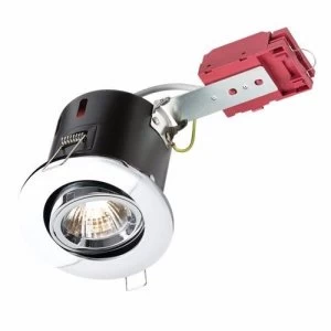 KnightsBridge GU10 50W 230V LED Compatible IC Fire Rated Tilting Downlight - Polished Chrome