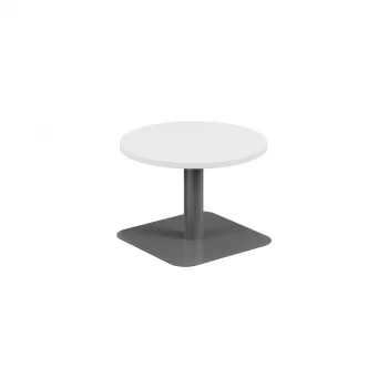 Contract 600mm Low Table - White Top and Silver Legs