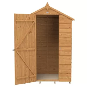 Forest Garden 4 x 3ft Small Apex Overlap Dip Treated Windowless Shed with Assembly