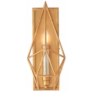 Antique Gold & Silver Leaf Angular Framed Wall Light Dimmable LED Filament Lamp