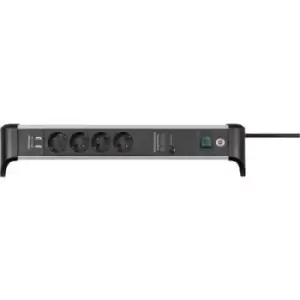 Brennenstuhl 1391020410 Surge protection power strip Aluminium , Black PG connector