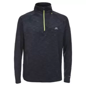 Trespass Mens Collins Half Zip Fleece Top (L) (Black Marl)