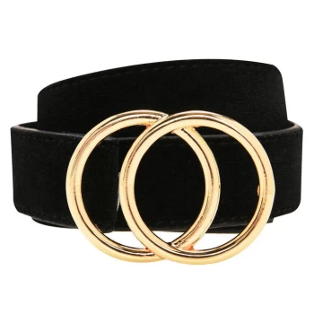 Biba Circle Buckle Belt - Black Velvet