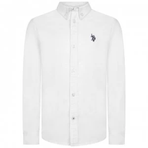 US Polo Assn US Long Sleeve Oxford Shirt - Bright White