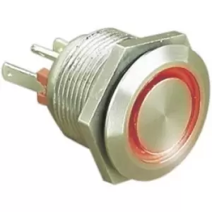 Bulgin MPI002/28/RD Tamper-proof pushbutton 24 V DC 0.05 A 1 x Off/(On) momentary Red (Ø x L) 22mm x 32.7mm IP66