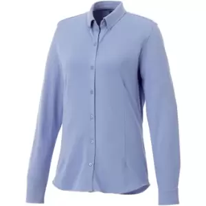 Elevate Womens/Ladies Bigelow Long Sleeve Pique Shirt (M) (Light Blue)