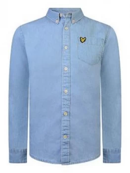 Lyle & Scott Boys Chambray Shirt - Blue, Chambray Blue, Size 10-11 Years