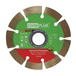 Top Twelve General Purpose Diamond Blade 115mm - Coreplus