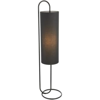 Merano Arenzano Floor Lamp Matt Black & Black Fabric