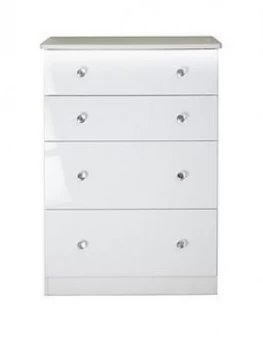 Swift Lumiere Ready Assembled High Gloss 4 Drawer Deep Chest With Lights