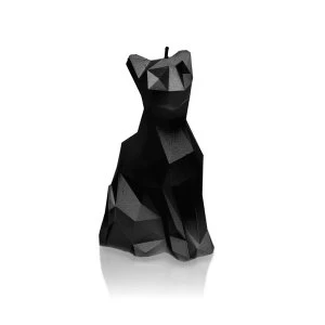 Black High Glossy Low Poly Cat Candle