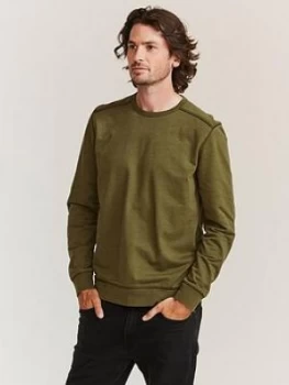 FatFace Emsworth Sweatshirt - Dark Green , Dark Green, Size 3XL, Men